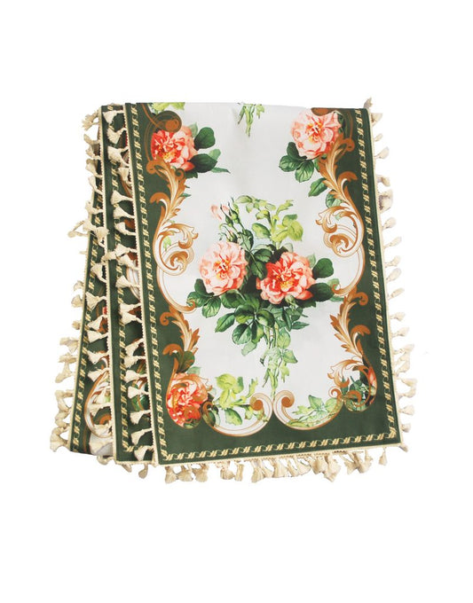 Mẫu số 9 - Khăn trải bàn Hoa hồng Runner French Rose Green
