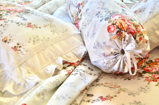 Vỏ Gối Ôm - Hoa Hồng Victoria Blue