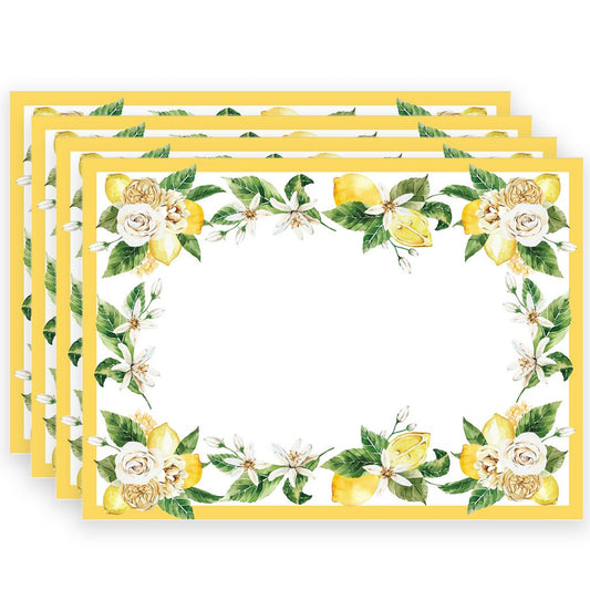 Mẫu số 27 - Khăn ăn & Lót đĩa hoa hồng -Tuscany Lemon Rose