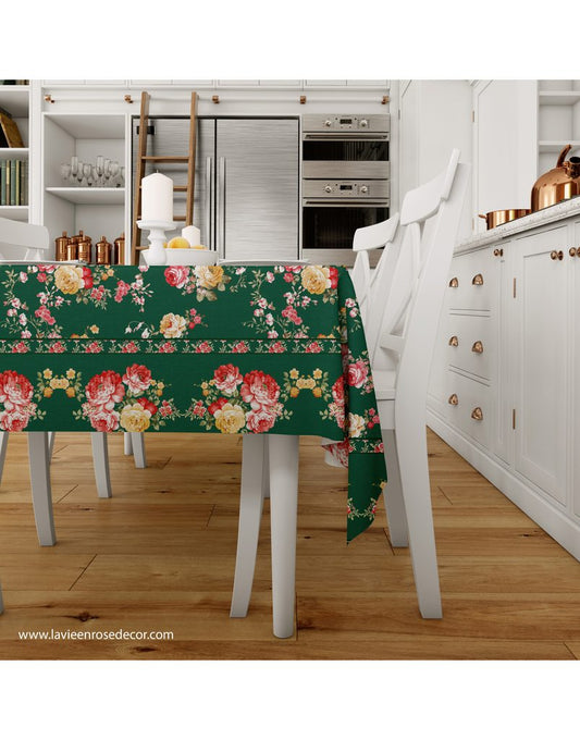 Mẫu số 7 - Khăn trải bàn - Hoa hồng Royal Green