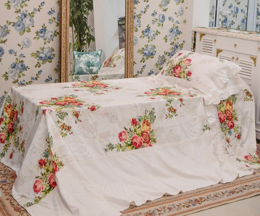 Ga Chun - Bộ Ga Gối & Vỏ Chăn Hoa Hồng Victoria