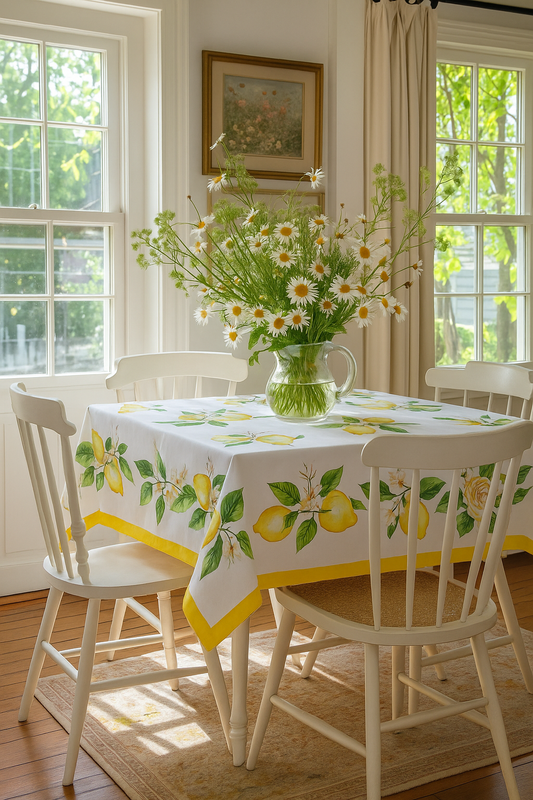 Mẫu số 27 - Khăn trải bàn Hoa hồng -Tuscany Lemon Rose