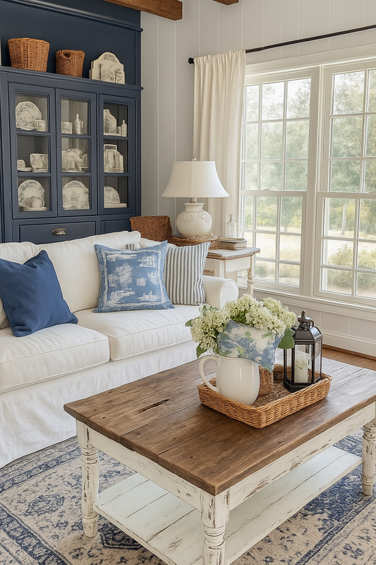 GỐI TỰA Hoa hồng Blue Willow Dutch Velvet 45x45cm - mẫu số 28