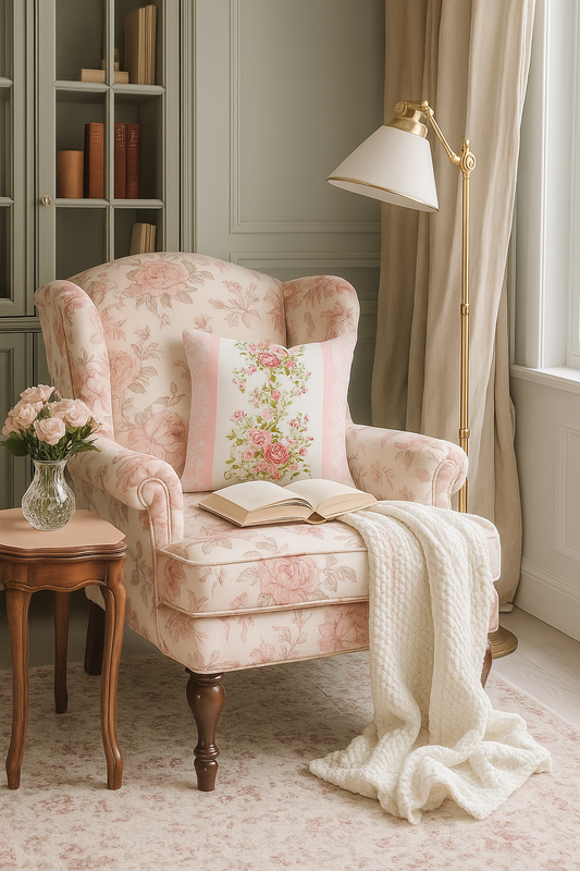 GỐI TỰA Hoa Hồng Pink Lace 45x45cm - Mẫu số 10