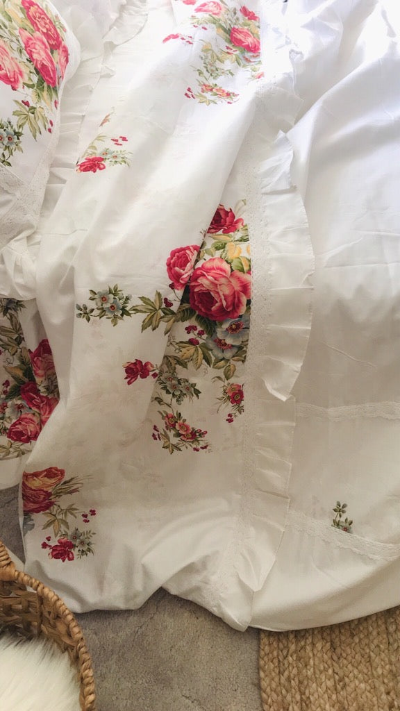 Vỏ Gối Ôm - Hoa Hồng Victoria -Cotton Sateen