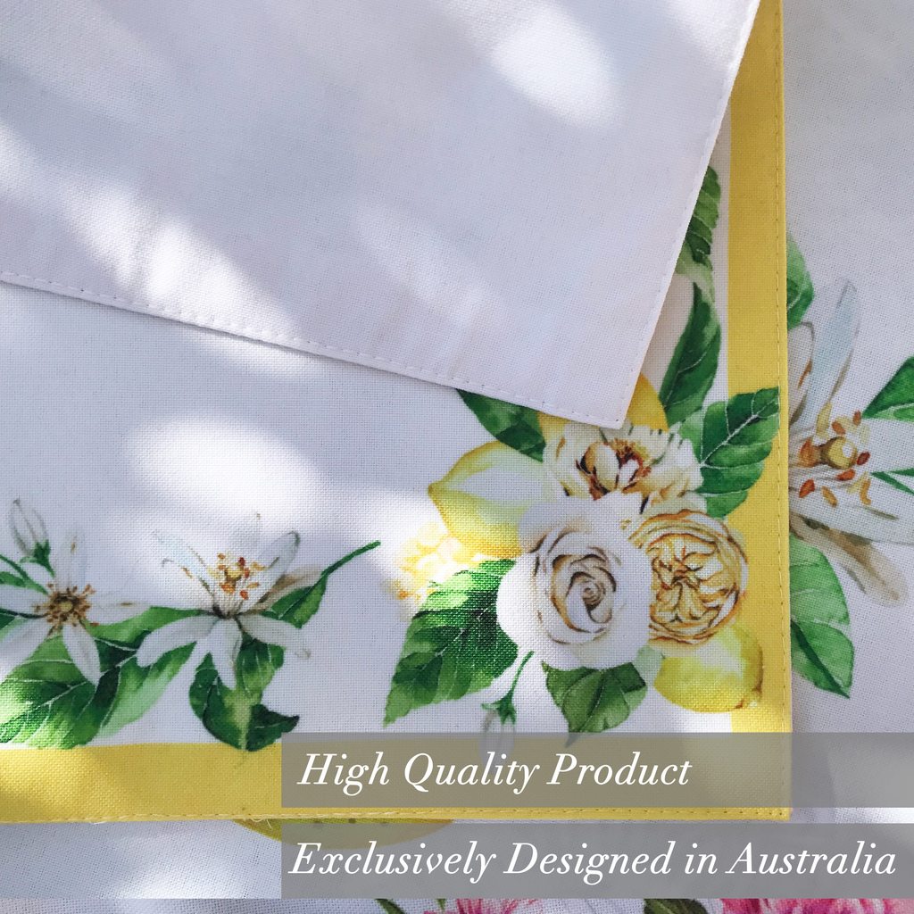 Mẫu số 27 - Khăn ăn & Lót đĩa hoa hồng -Tuscany Lemon Rose