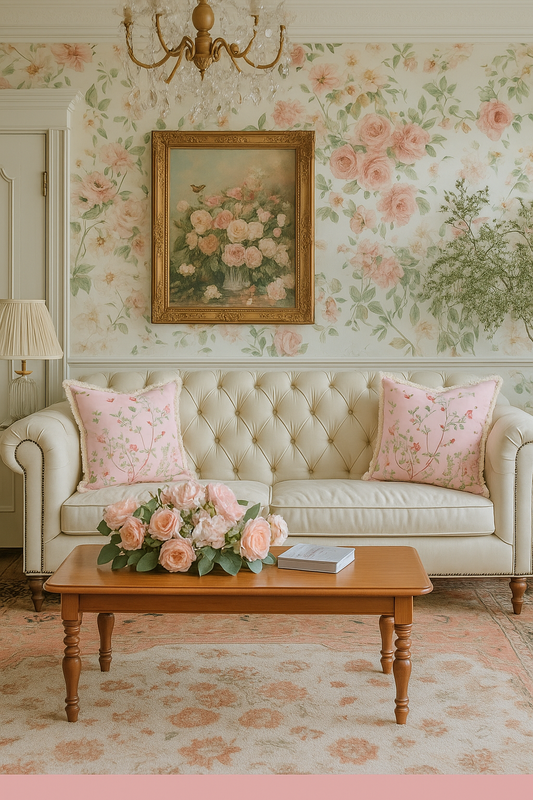 GỐI TỰA Hoa Hồng Rose Garden 45x45cm - Mẫu số 11