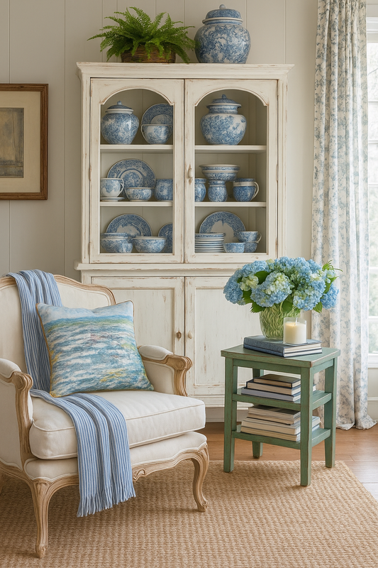 GỐI TỰA Bờ Biển Xanh The Sea Dutch Velvet 45x45cm - mẫu số 35