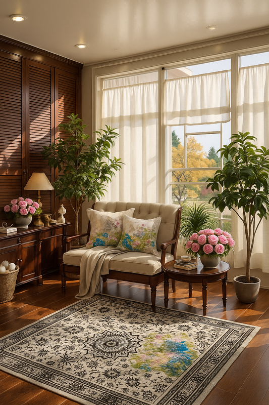 GỐI TỰA Japan Blossom Chinoiserie Dutch Velvet 45x45cm - mẫu số 31