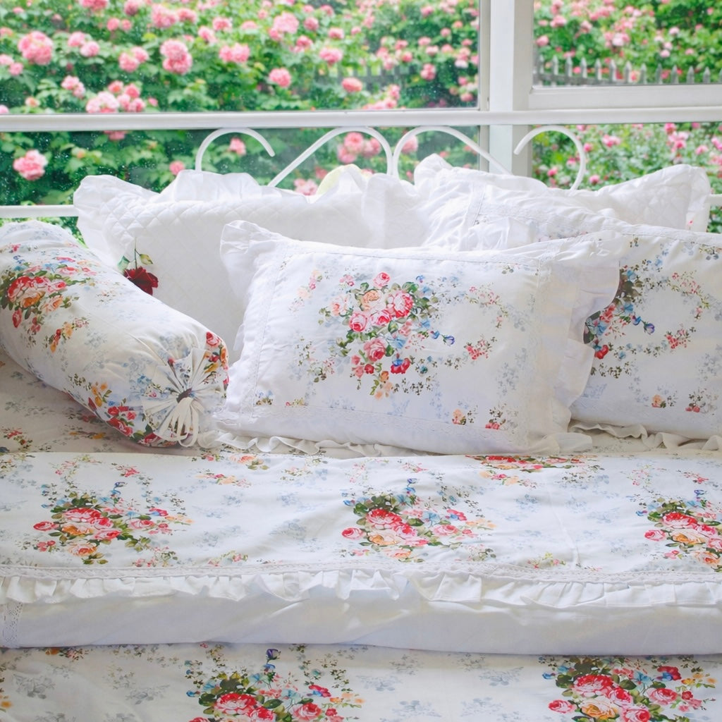 Fitted sheet & Duvet cover set - Victoria Blue Rose