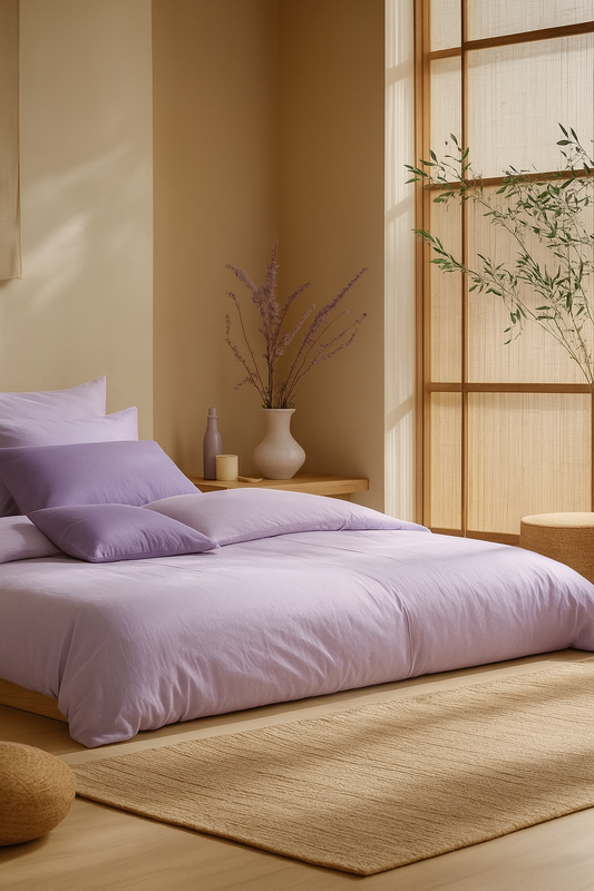 Ga chun - Bộ Ga Gối Vỏ Chăn Oải Hương Tím