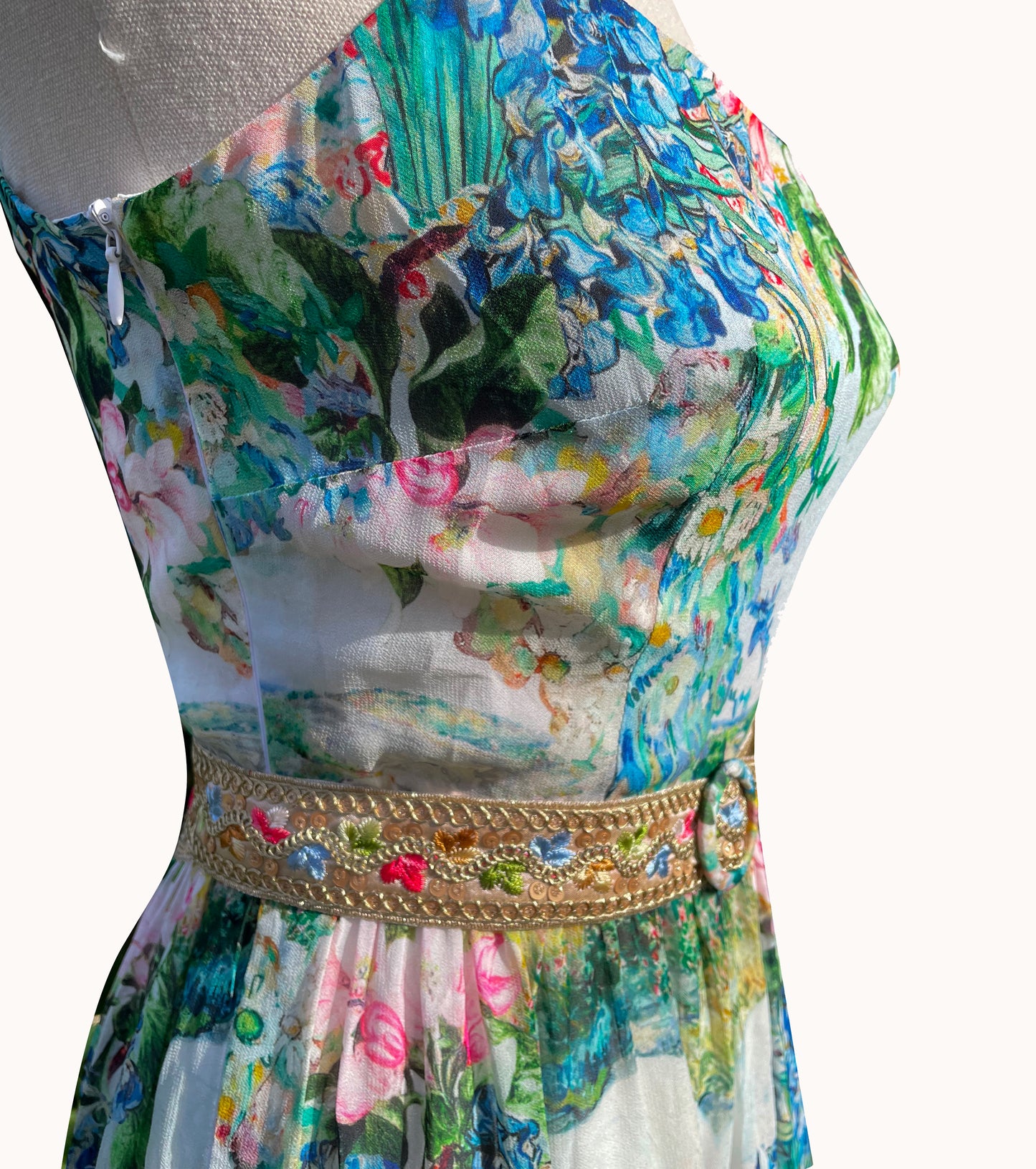 Iris Silk Chiffon Dress - Van Gogh - Maxi