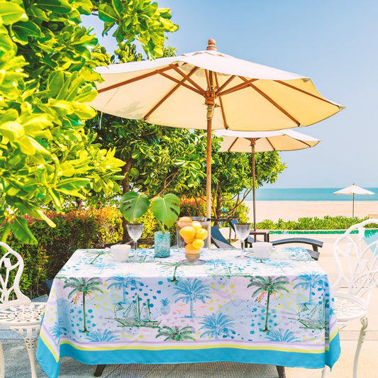 Mẫu số 29 - Khăn trải bàn Biển Xanh Coastal Palm Tree