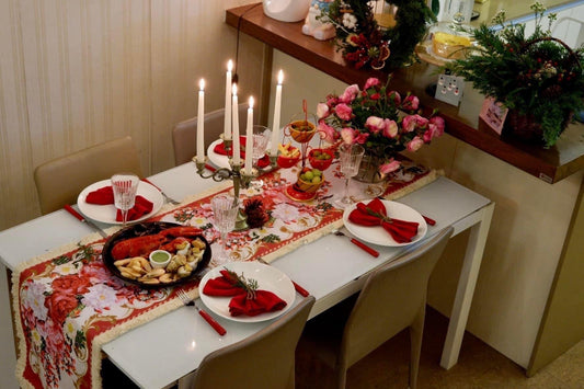 Mẫu số 15 - Khăn trải bàn Hoa hồng Runner French Rose Red