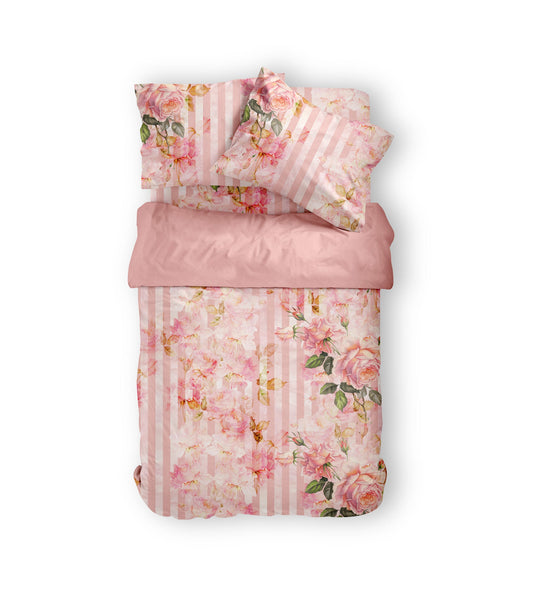 Ga chun - Bộ Ga Gối Chăn Chần Bông Hè Thu Hoa Hồng Peace Rose
