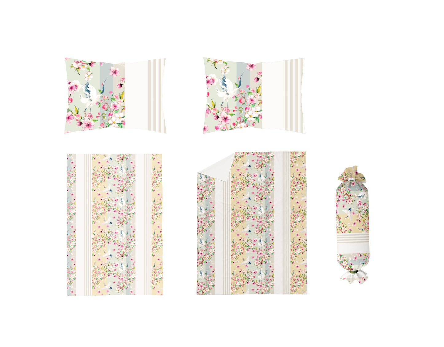 Ga Phủ - Bộ Ga Gối & Vỏ Chăn Cherry Blossom- Hàng đặt