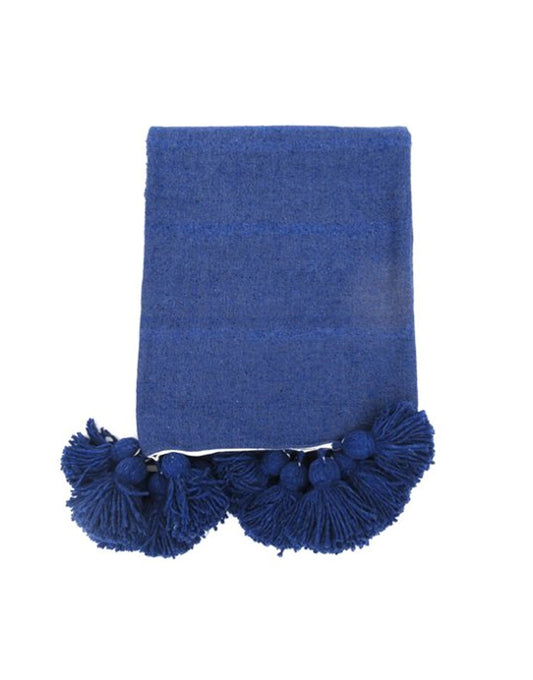 Sofa Blanket - Moroccan Handwoven - Navy Blue Purple 3m