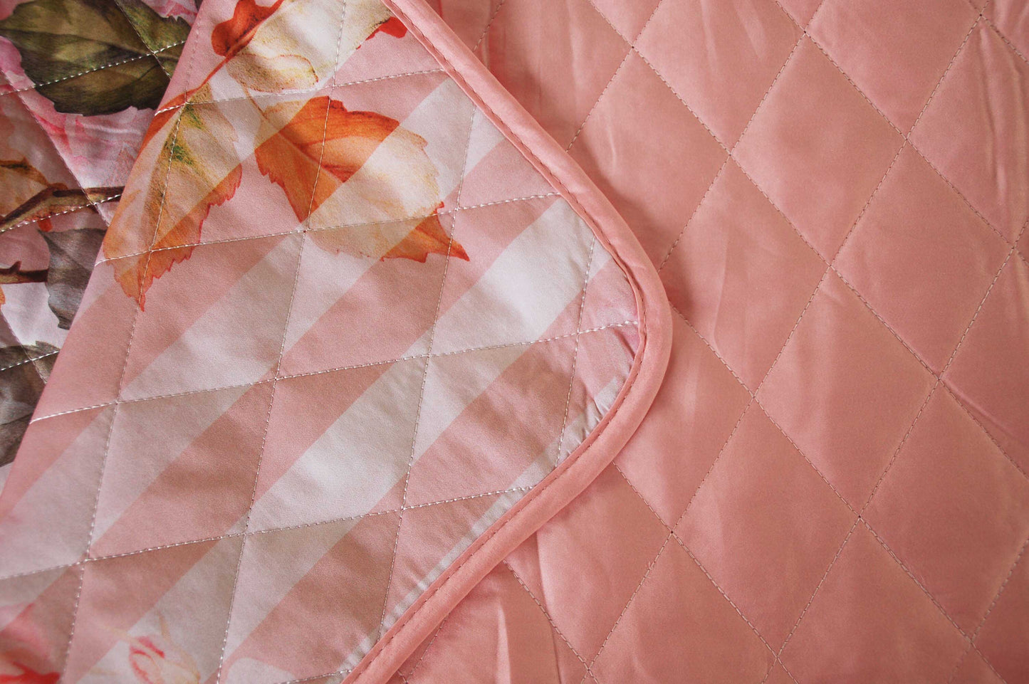 Ga chun - Bộ Ga Gối Chăn Chần Bông Hè Thu Hoa Hồng Peace Rose