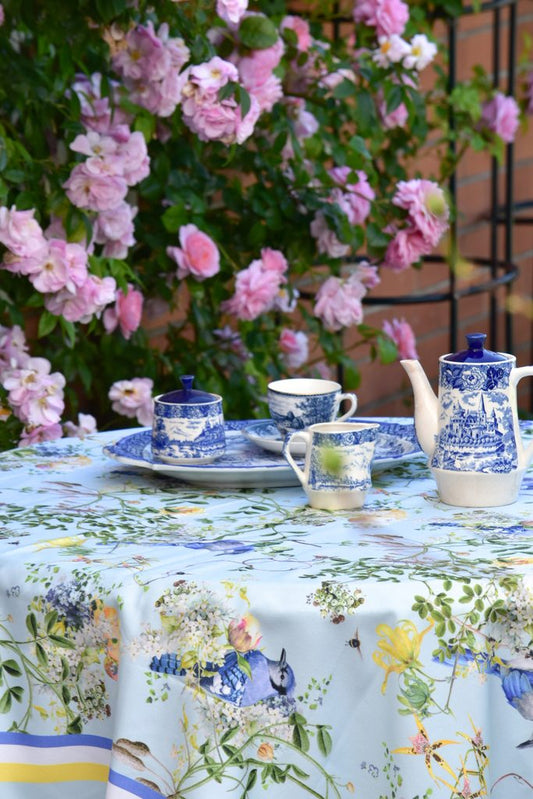 Mẫu số 31 - Khăn trải bàn Ý Chim Xanh - Italian Blue Bird