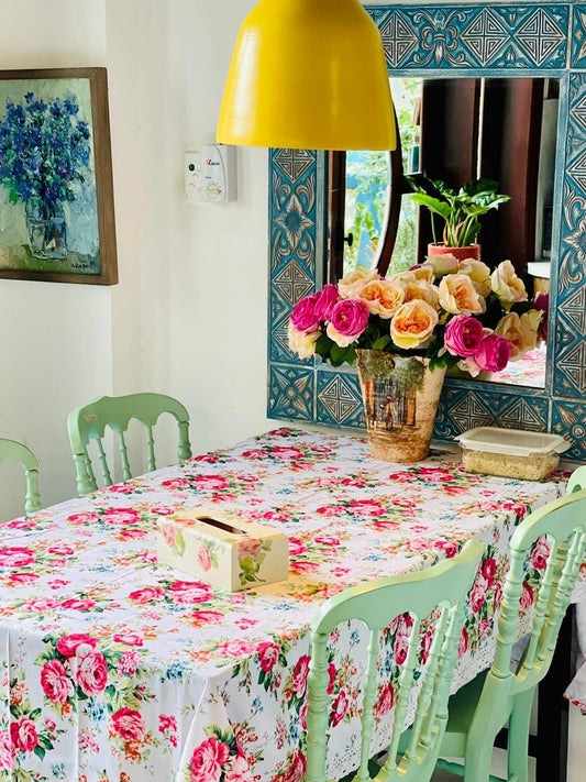 Model No. 5 - Vintage Rose Tablecloth