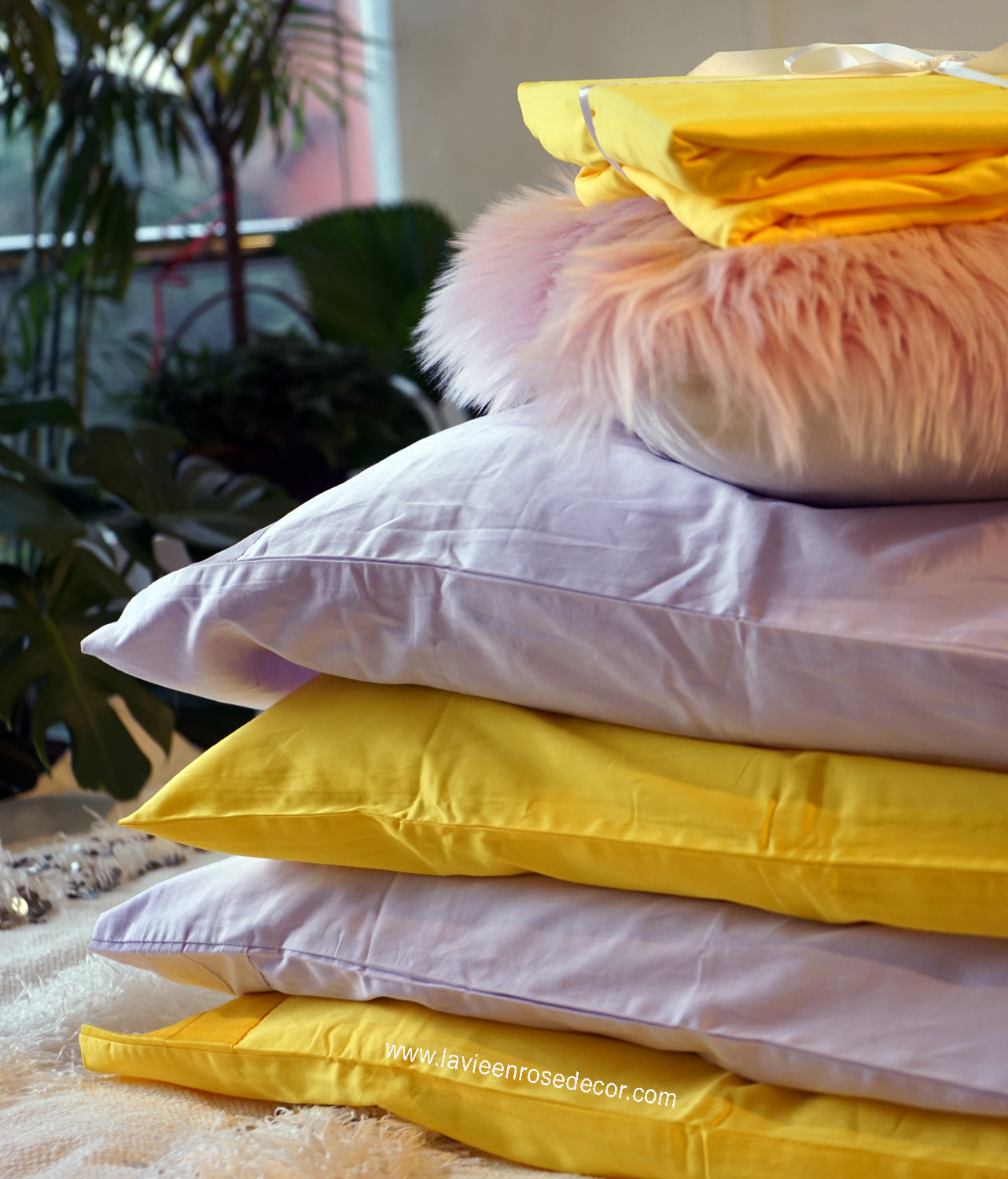 Bộ Ga Gối Vỏ Chăn Vàng
