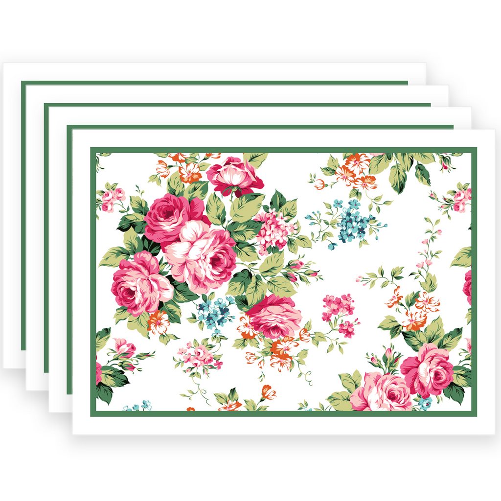 Mẫu số 5 - Khăn ăn & Lót đĩa hoa hồng - Vintage rose