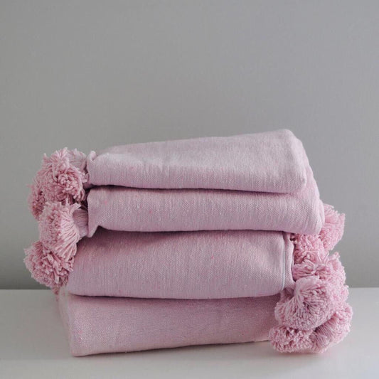 Chăn Sofa - Dệt Thủ Công Ma-rốc - Màu Hồng 3m