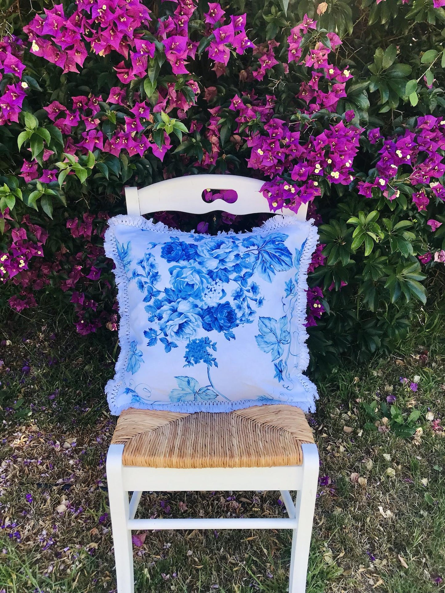 GỐI TỰA Hoa Hồng Blue Rose Vine 45x45cm - mẫu số 14