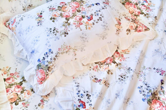 Fitted sheet & Duvet cover set - Victoria Blue Rose