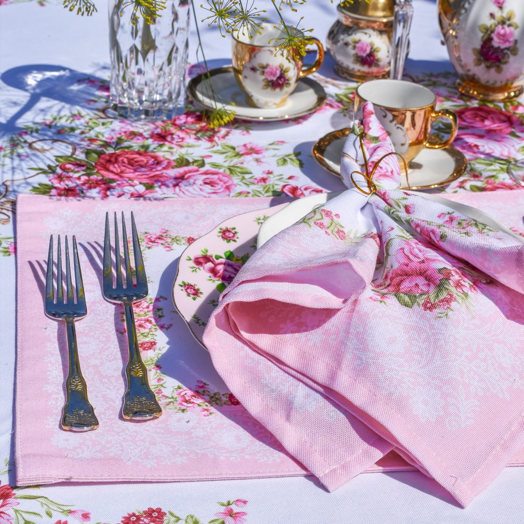 Sample No. 26 - Napkin & Placemat - Pink Lace