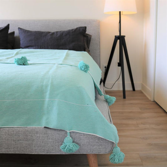 Chăn Sofa Dệt Thủ Công Ma-rốc Xanh Biển
