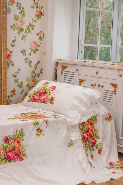 Valance sheet & Duvet cover set - Victoria Rose 