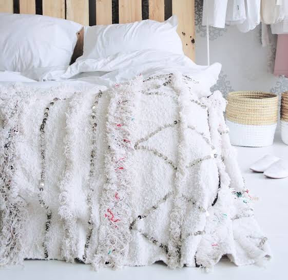 Moroccan Handwoven Wedding Blanket - Handira - Custom Made