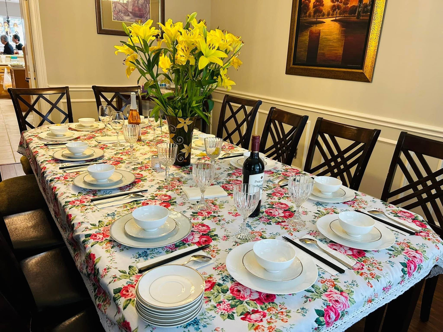 Model No. 5 - Vintage Rose Tablecloth