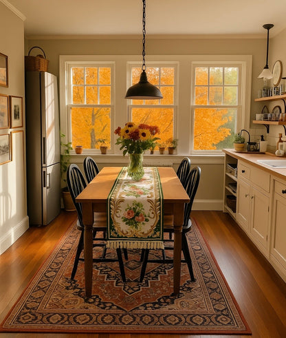 Mẫu số 9 - Khăn trải bàn Hoa hồng Runner French Rose Green