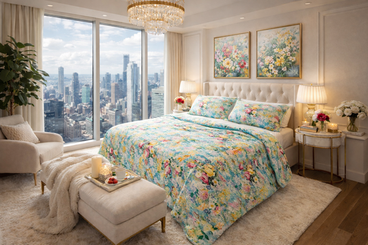 Fitted sheet & Duvet cover set - Garden of Rose Blue