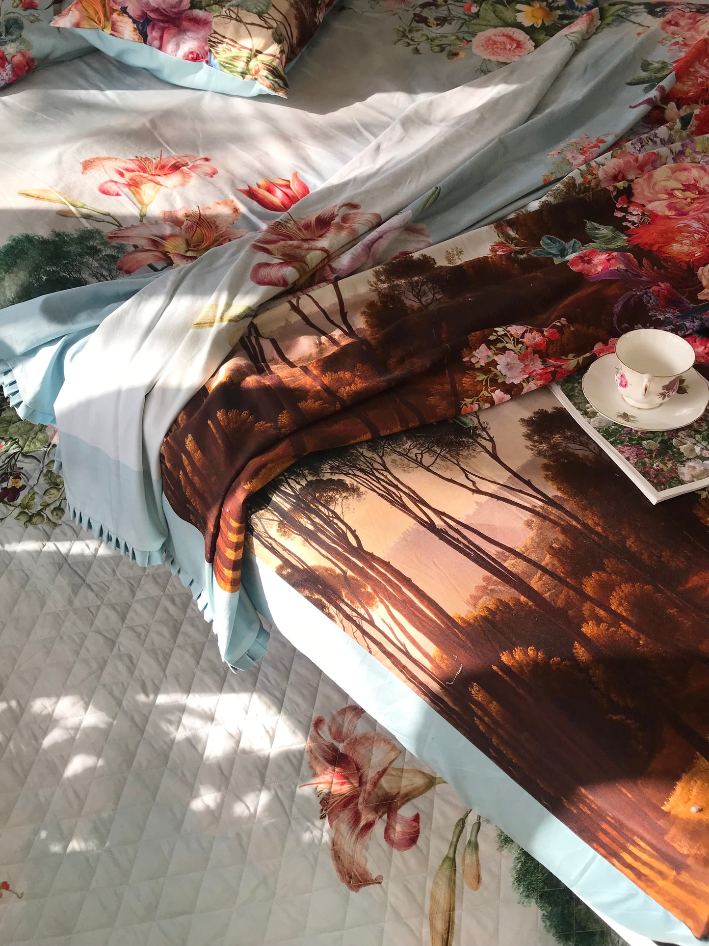 Ga Chun - Bộ Ga Gối Vỏ Chăn Hoa Hồng Venice