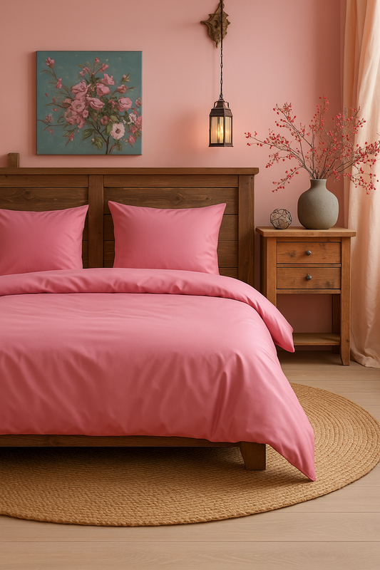 Ga chun - Bộ 4 món Ga Gối & Vỏ Chăn Hồng – La Vie en Rose Decor