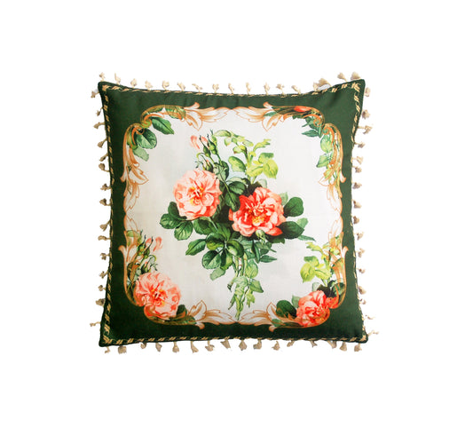 GỐI TỰA Hoa Hồng French Rose - Green 45x45cm - Mẫu số 9 – La Vie en Rose Decor