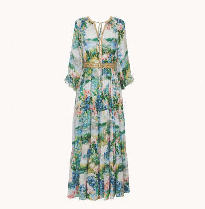 Victoria Rose Silk Chiffon Dress - Maxi