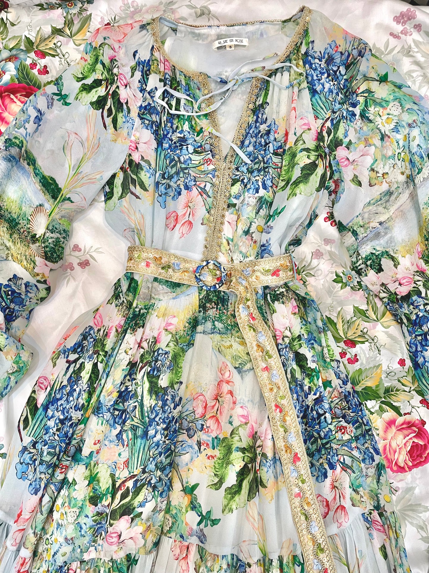 Victoria Rose Silk Chiffon Dress - Maxi
