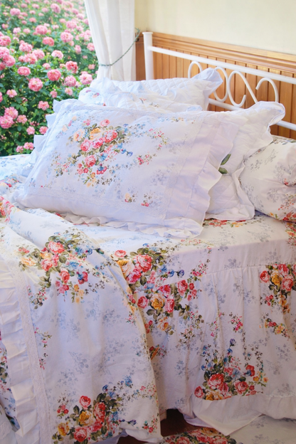 Valance sheet & Duvet cover set - Victoria Blue Rose