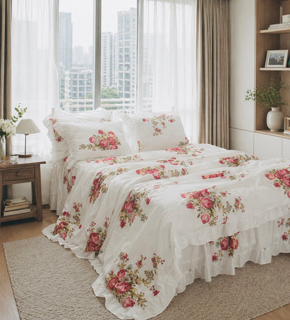 Valance sheet & Duvet cover set - Victoria Rose 