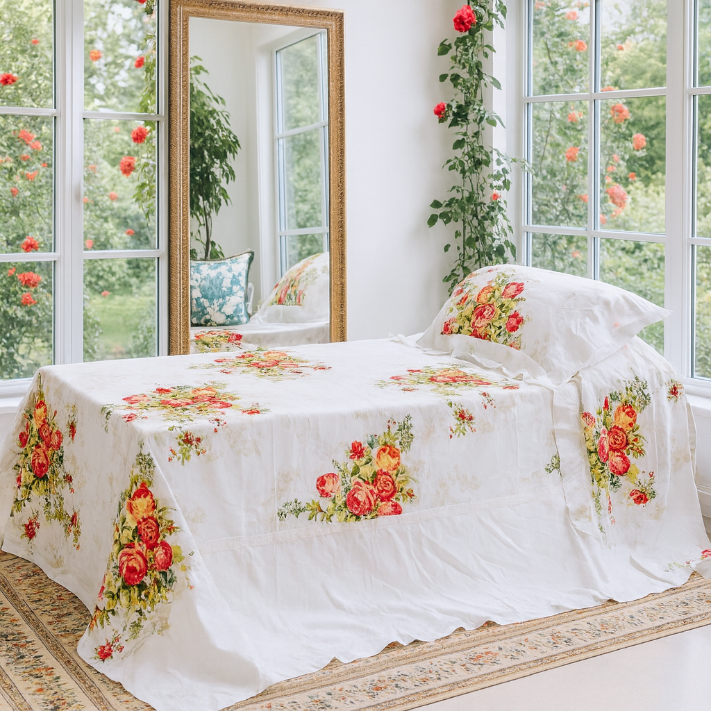 Valance sheet & Duvet cover set - Victoria Rose 