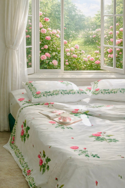 Ga Chun - Bộ Chăn Ga Gối Hoa Hồng Botanical