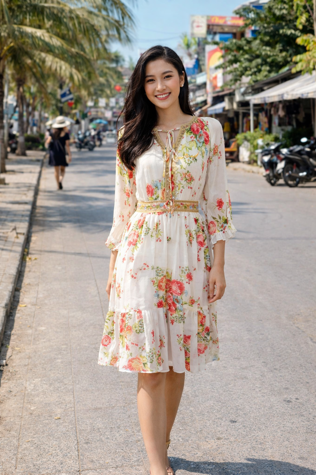 Victoria Rose Silk Chiffon Dress - Mini