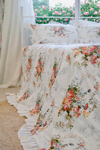 Fitted sheet & Duvet cover set  - Victoria Blue Rose 