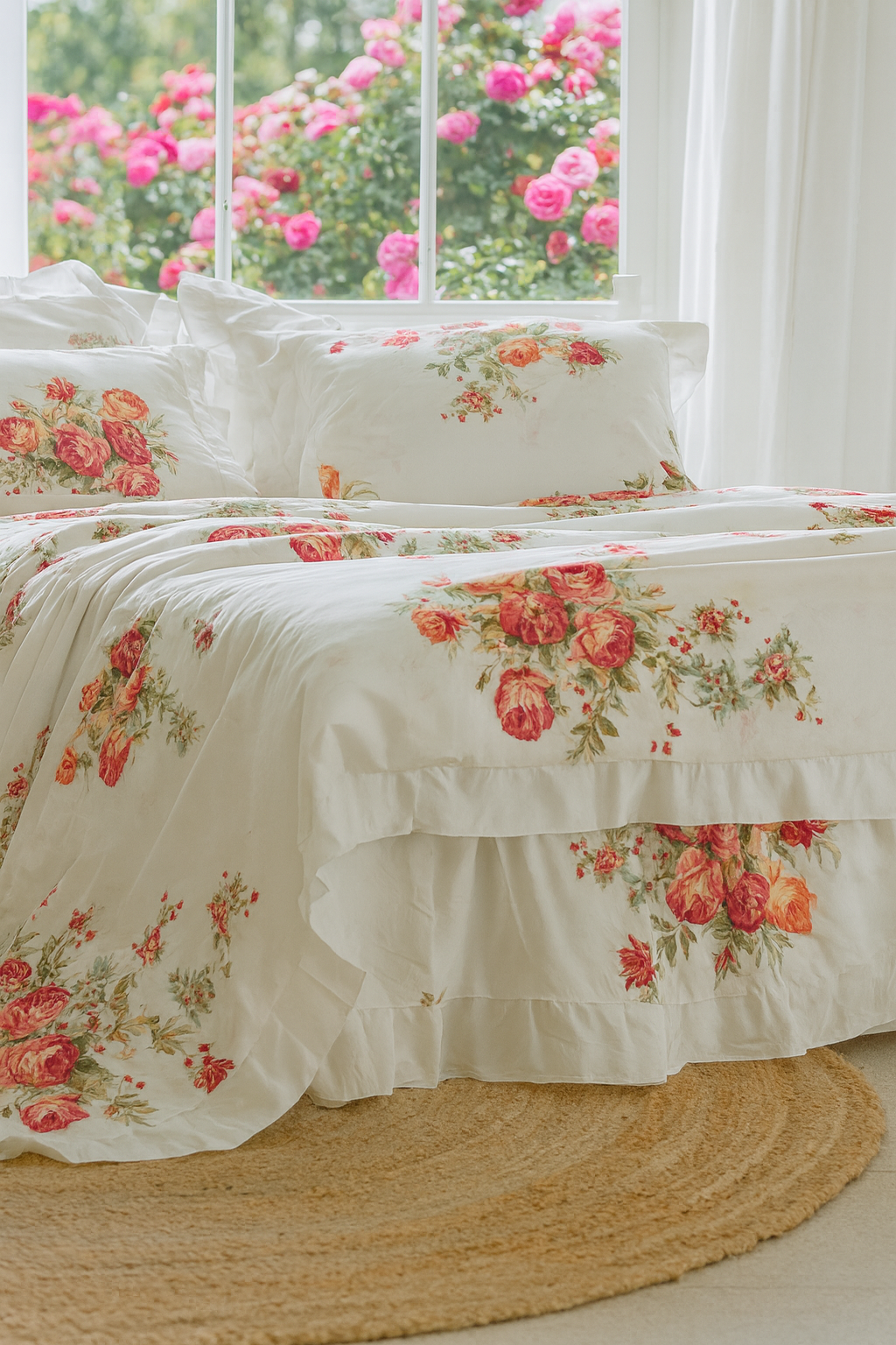 Valance sheet & Duvet cover set - Victoria Rose 
