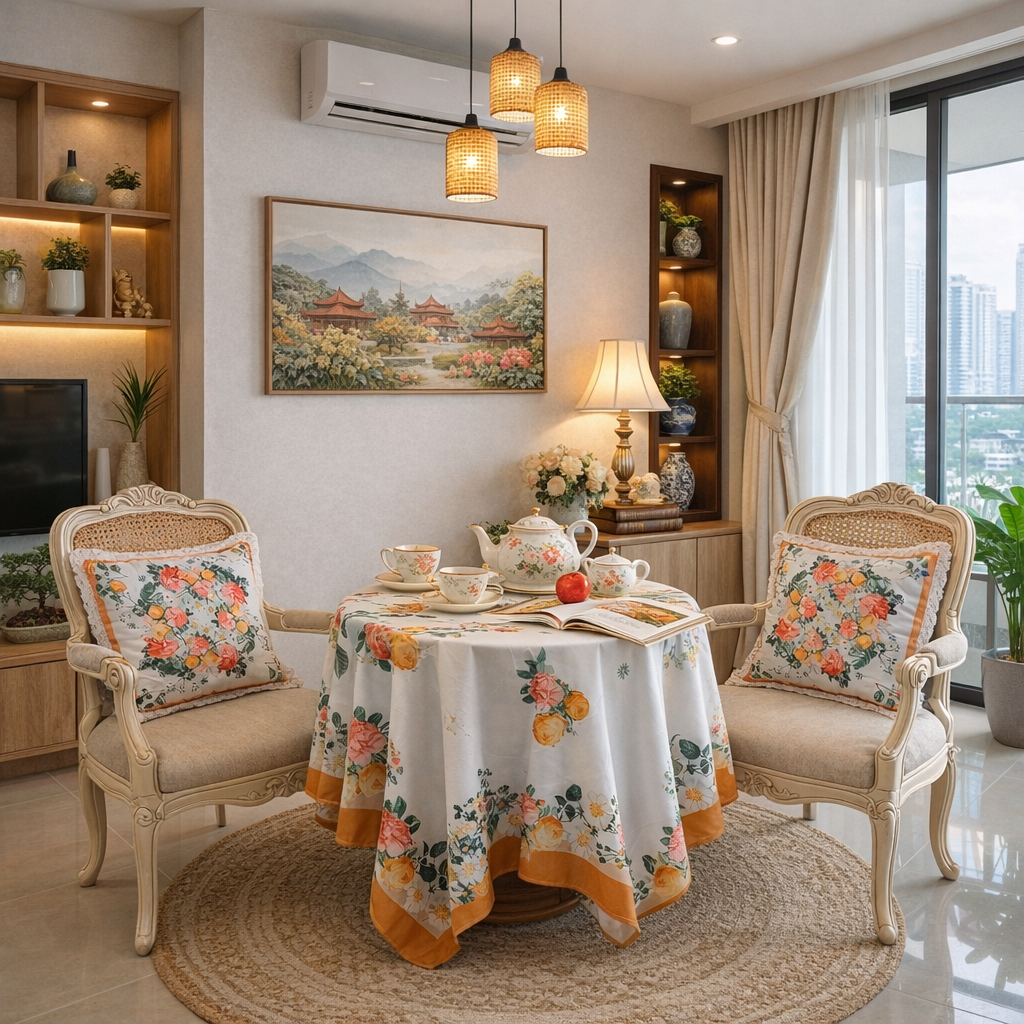 Mẫu số 20 - Khăn trải bàn Hoa hồng - Autumn Rose
