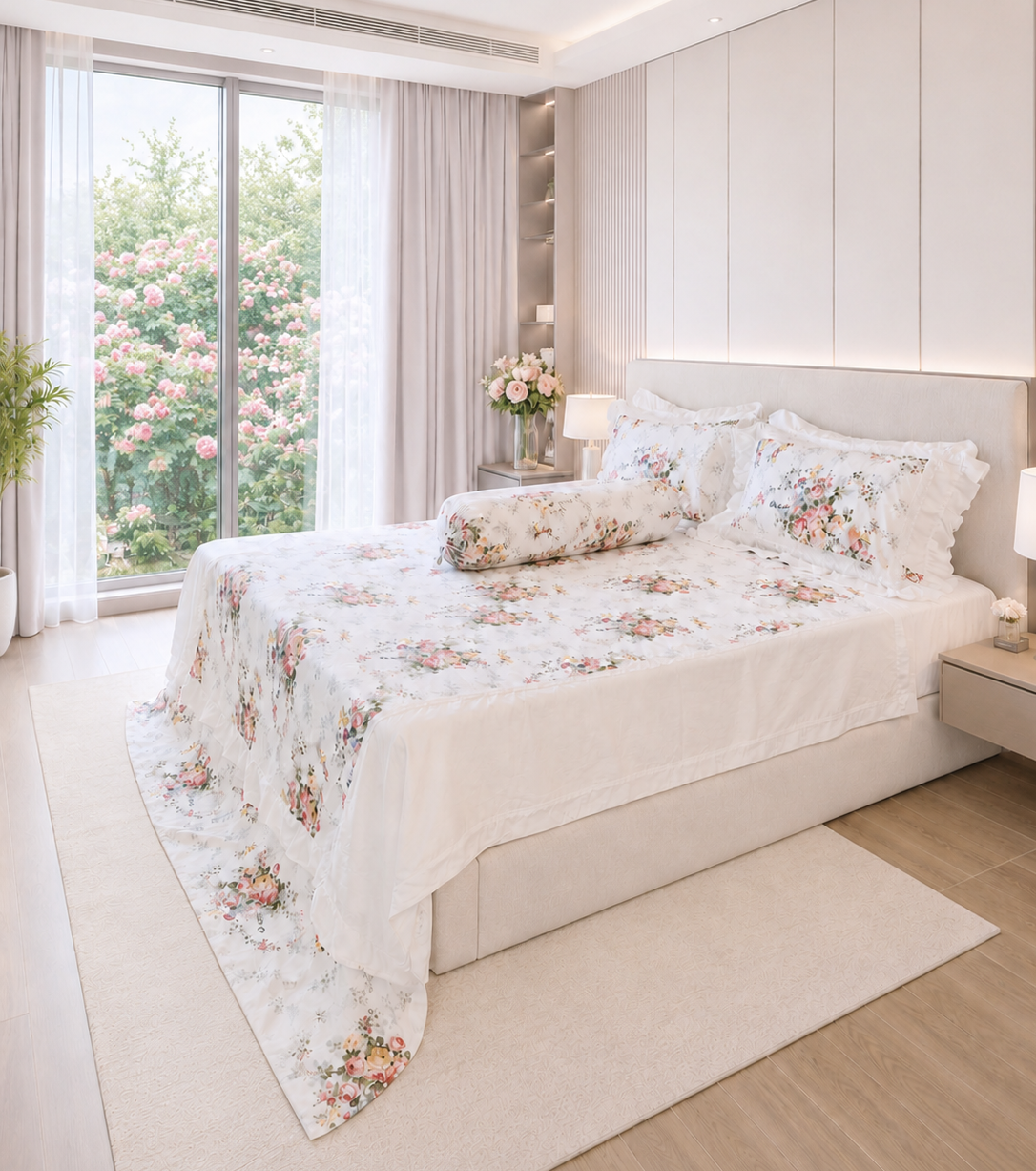 Fitted sheet & Duvet cover set  - Victoria Blue Rose 